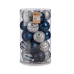 Set kerstballen Blauw Zilverkleurig PVC Ø 8 cm (4 Stuks)