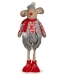 Figura Decorativa Rato Vermelho Cinzento 27 x 18 x 74 cm (2 Unidades)