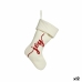 Christmas bauble Joy Christmas Stocking White Cloth 28 x 4 x 46 cm (12 Units)