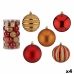 Set kerstballen Rood Oranje PVC Ø 8 cm (4 Stuks)