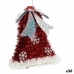 Christmas bauble Pendant Hoods Tinsel White Red 10,2 x 13 x 10,2 cm (36 Units)