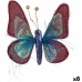 Figura Decorativa Borboleta Azul Cor de Rosa 14 x 3 x 18 cm (8 Unidades)