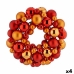 Couronne de Noël Balles Rouge Orange PVC 35 x 10 x 35 cm (4 Unités)