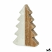 Deko-Figur Weihnachtsbaum Weiß natürlich Holz aus Keramik 3 x 21 x 14 cm (6 Stück)