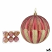 Set kerstballen 10 cm Roze Gouden Plastic (6 Stuks)