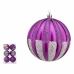 Lot de boules de Noël 10 cm Violet Argenté PVC (6 Unités)