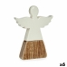 Deko-Figur Engel Weiß Braun Holz aus Keramik 2,5 x 18 x 15 cm (6 Stück)