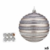 Set kerstballen Cirkels 10 cm Zilverkleurig Plastic (6 Stuks)