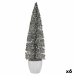 Decoratieve figuren Kerstboom Zilverkleurig Plastic 10 x 38 x 10 cm (6 Stuks)