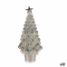 Decoratieve figuren Kerstboom Zilverkleurig Polypropyleen PET 16 x 37,5 x 16 cm (12 Stuks)