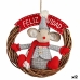 Decorazione Natalizia Ciondolo Mouse Rosso Grigio 33 x 12 x 33 cm (12 Unità)