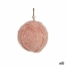 Christmas Bauble Fluffy toy Dark pink 8 x 8 x 8 cm (12 Units)