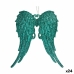 Décorations de Noël Ailes d'ange Vert Plastique Paillettes 13 x 14,5 x 2,5 cm (24 Unités)