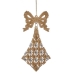 Christmas bauble Lasso Rhombus champagne Plastic Glitter 7,5 x 1 x 15,5 cm (24 Units)