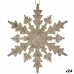 Décorations de Noël Flocons de neige champagne Plastique Paillettes 15 x 15 x 0,2 cm (24 Unités)