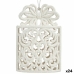 Ornament de Crăciun Cutie Cadou Alb Plastic Purpurină 7,4 x 12 x 4 cm (24 Unități)