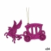 Ornament de Crăciun Trăsură Magică Fucsia Plastic Purpurină 15 x 8,5 x 4,5 cm (24 Unități)