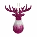 Christmas bauble Reindeer Fuchsia Plastic Glitter 13,5 x 15,5 x 7 cm (24 Units)