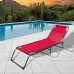 Marbueno Vouwstoel Staal Met Kussen Tuin en Zwembad 190X58X27 cm Rood 10000