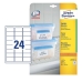 Etiketter Avery L7970-25 Hvid Papir Plastik