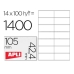 Självhäftande etiketter Apli 01277 100 Blad 105 x 42,4 mm Vit Papper