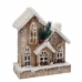 Julekule Hvit Beige Flerfarget Tre Hus 21 x 9 x 21 cm