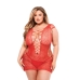 Compleu de lenjerie Baci Lingerie Lace Mini Dress Roșu (Queen)