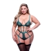 Alusvaatesetti Baci Lingerie Lace Teddy Vihreä (Queen)