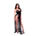 Babydoll Baci Lingerie Gown & G-string Czarny M/L 2 Części