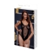 Mrežasti Jacquard V Tedi Ena Velikost Baci Lingerie BW3134-BLKOS Črna Ena velikost