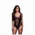 Body a Rete Jacquard V Teddy Taglia Unica Baci Lingerie BW3134-BLKOS Nero Taglia unica