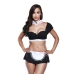 Completo Donna di Servizio Francese Do Not Disturb Baci Lingerie Nero Taglia unica