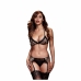 Leopard og Lace BH Topp og Garter og Truse En Størrelse Baci Lingerie BW3110-LEOOS (En størrelse)