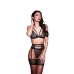 Conjunto de Lingerie Baci Lingerie Preto M/L 3 Peças