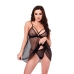 Apakšveļas Komplekts Baci Lingerie Babydoll & G-string Melns 2 Daudzums (M/L)