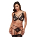 Conjunto de Lencería con Encaje Strappy Baci Lingerie Negro (S/M)