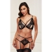 Csipe fehérnemű szett Strappy Baci Lingerie Fekete (S/M)