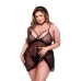 Conjunto de Lencería Baci Lingerie Babydoll & G-string Negro 2 Piezas (Queen size)