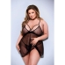 Σετ Εσωρούχων Baci Lingerie Babydoll & G-string Μαύρο 2 Τεμάχια (Queen size)