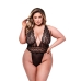 Női alsóruha Baci Lingerie Deep V Fekete Queen size