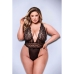 Női alsóruha Baci Lingerie Deep V Fekete Queen size