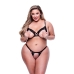 Unterwäsche-Set Baci Lingerie Open Back Schwarz 2 Stücke (Queen size)