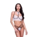 Conjunto de Lencería Baci Lingerie Strappy Lace Blanco Negro/Blanco 2 Piezas (S/M)