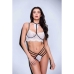 Conjunto de Lingerie Baci Lingerie Strappy Lace Branco Preto/Branco 2 Peças (S/M)