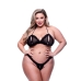 Conjunto de Lencería Baci Lingerie Crotchless G- Negro 2 Piezas (Queen size)