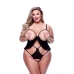 Női alsóruha Baci Lingerie Peek-a-boo Fekete Queen size