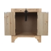 Mesita de Noche Home ESPRIT Negro Natural Madera de abeto Madera MDF 45 x 34 x 66 cm