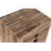 Mesita de Noche Home ESPRIT Negro Natural Madera de abeto Madera MDF 45 x 34 x 66 cm