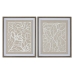 Lienzo Home ESPRIT Blanco Beige Hoja de planta Urbano 50 x 4 x 60 cm (2 Unidades)