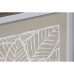 Canvas Home ESPRIT White Beige Leaf of a plant Urban 50 x 4 x 60 cm (2 Units)